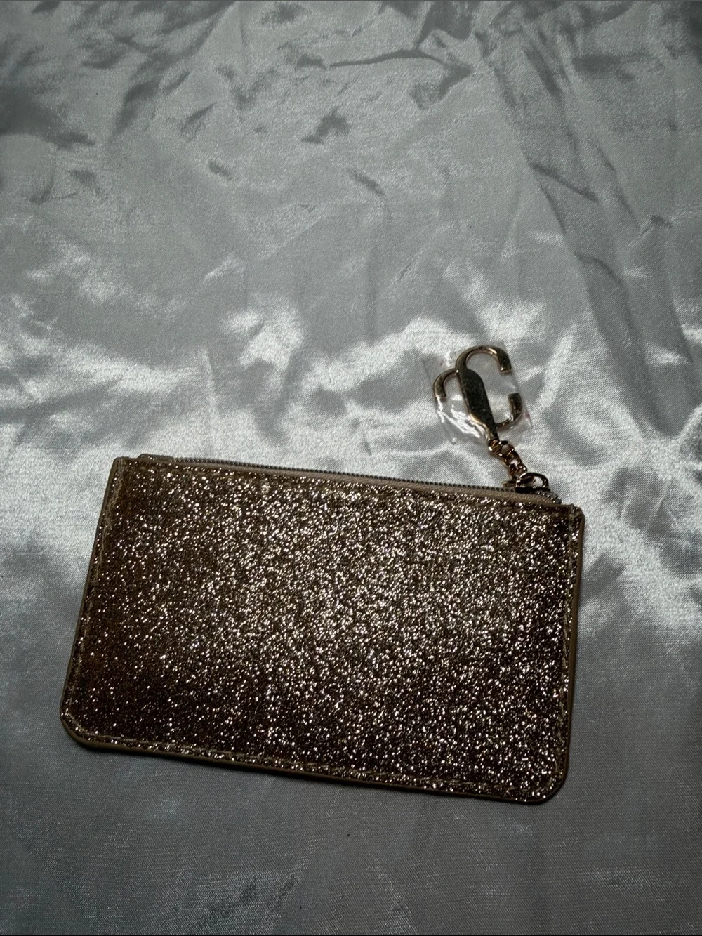 Jimmy Choo Glitter Zip Wristlet - Gold